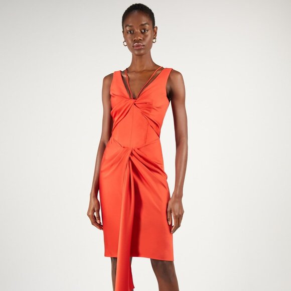 Deity Twist Corset Dress- Red - Picture 1 of 6